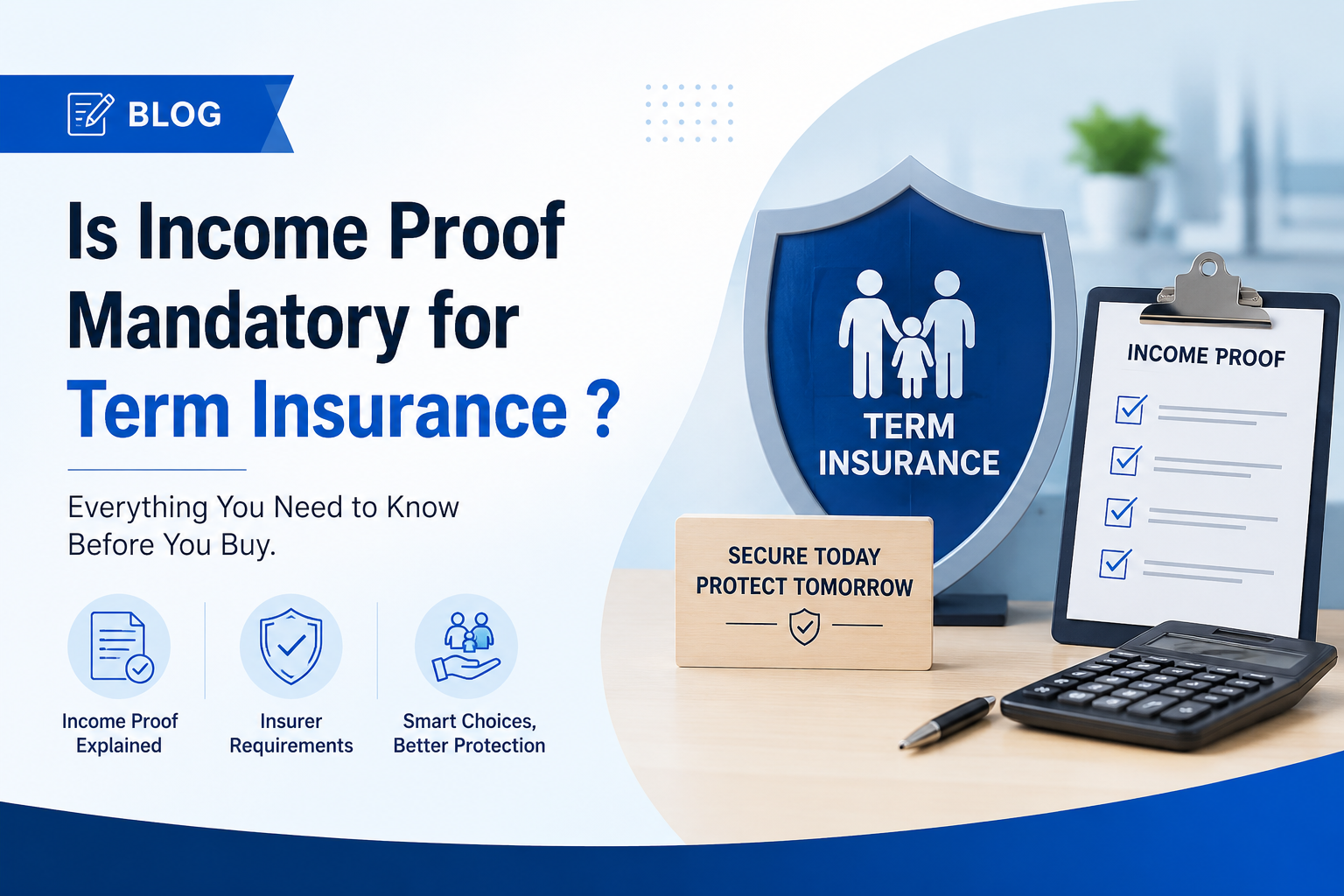 Is income proof compulsory for term insurance ?