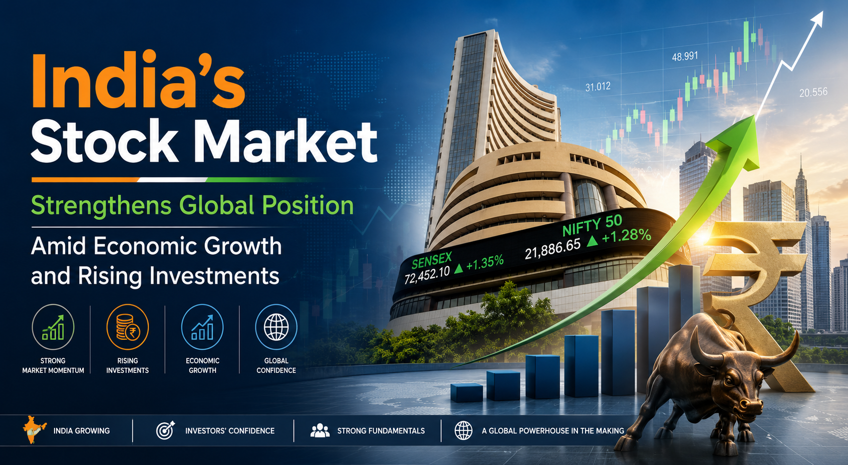 Indiaâ€™s Stock Market Strengthens Global Position Amid Economic Growth and Rising Investments